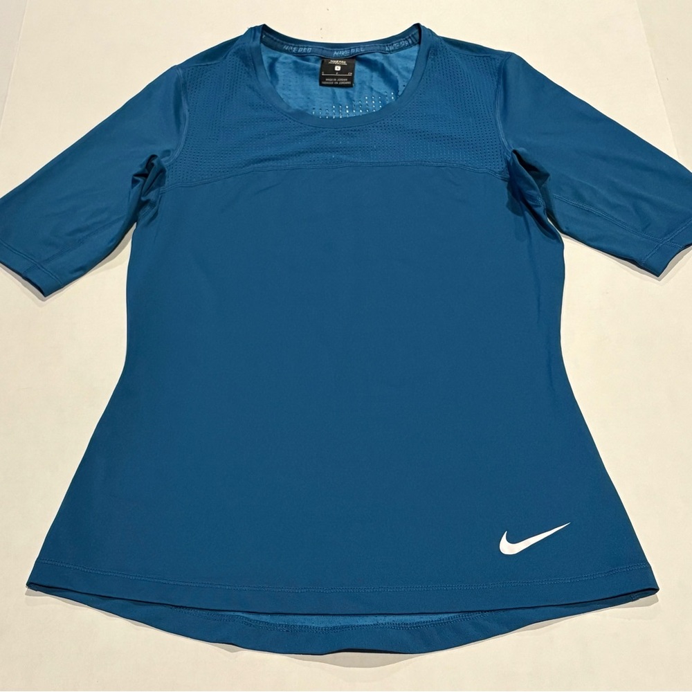 Nike Pro Hypercool Training Top Teal Blue Size S 832054-457 Short Sleeve Dri-Fit